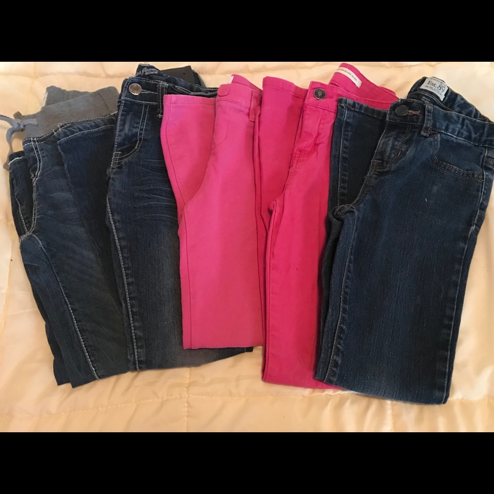 Girls 7/8 jeans 5 pair
